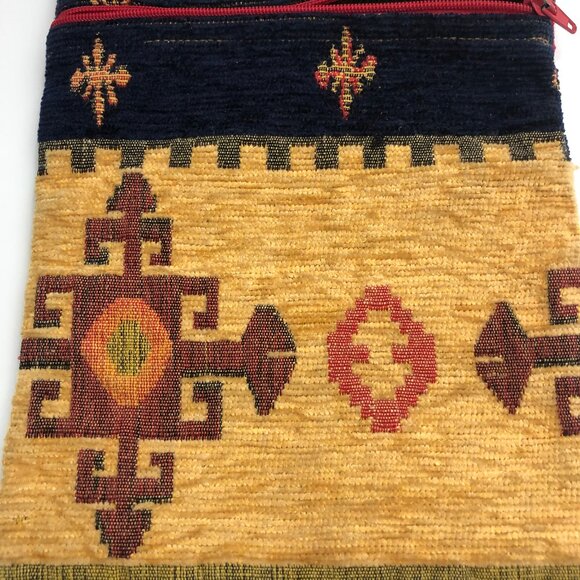Vintage Ercan May Handwoven Kilim Tapestry Crossbody Bag – Tribal Boho Textile - Picture 4 of 8